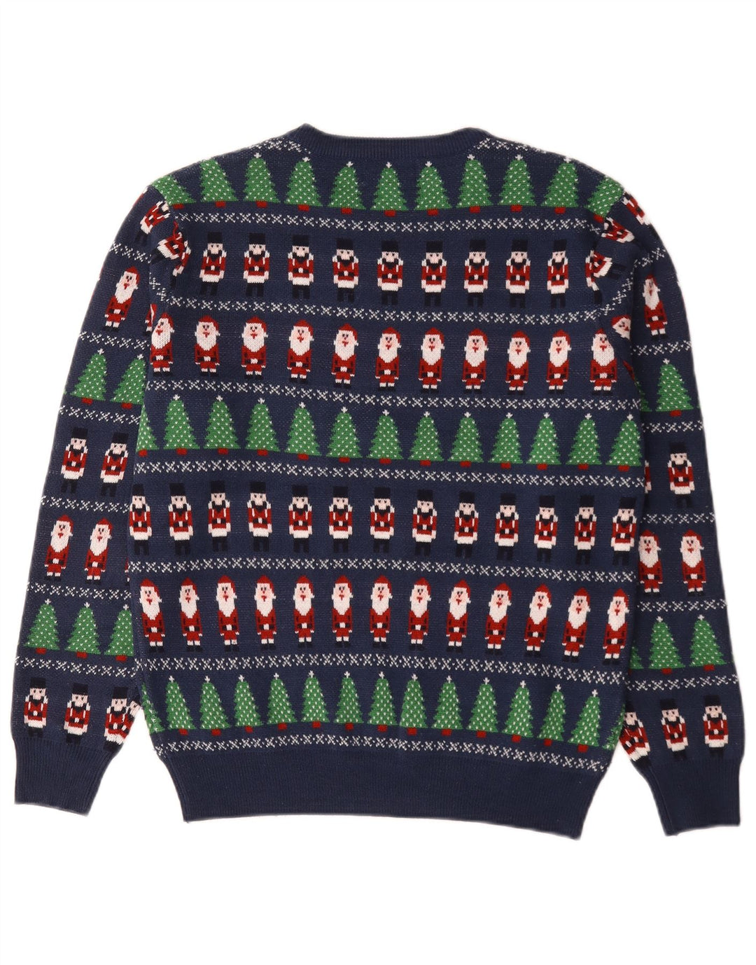 Pulover pentru bărbați Marks & Spencer cu gât crew pulover mic albastru geometric