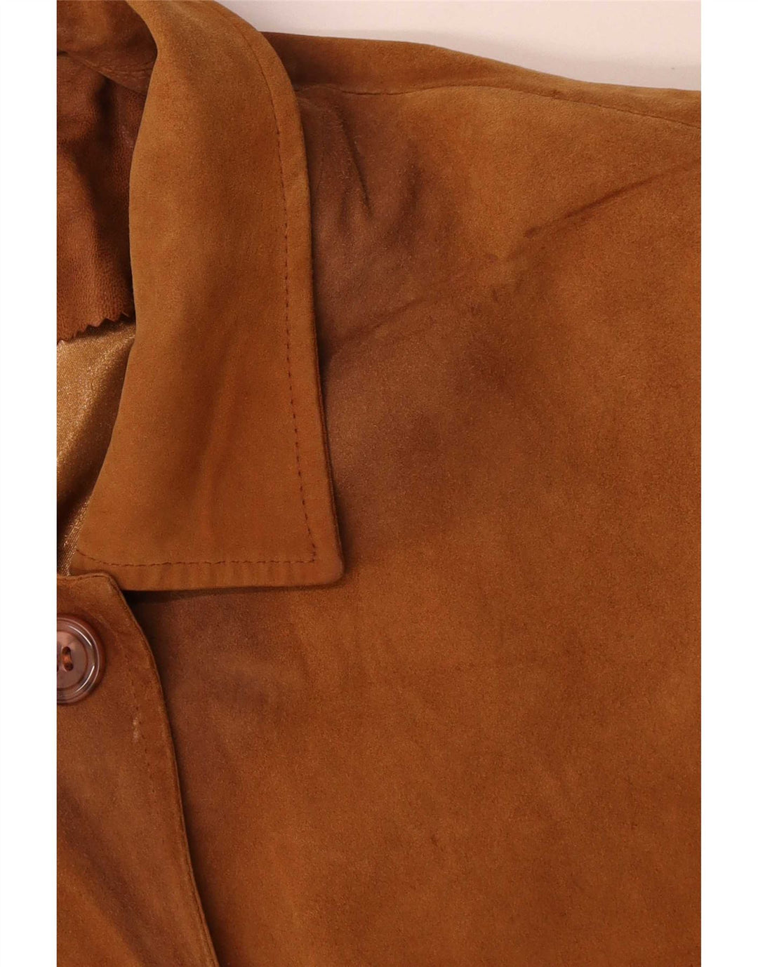 Palton supradimensionat din piele vintage pentru femei UK 20 2XL piele maro