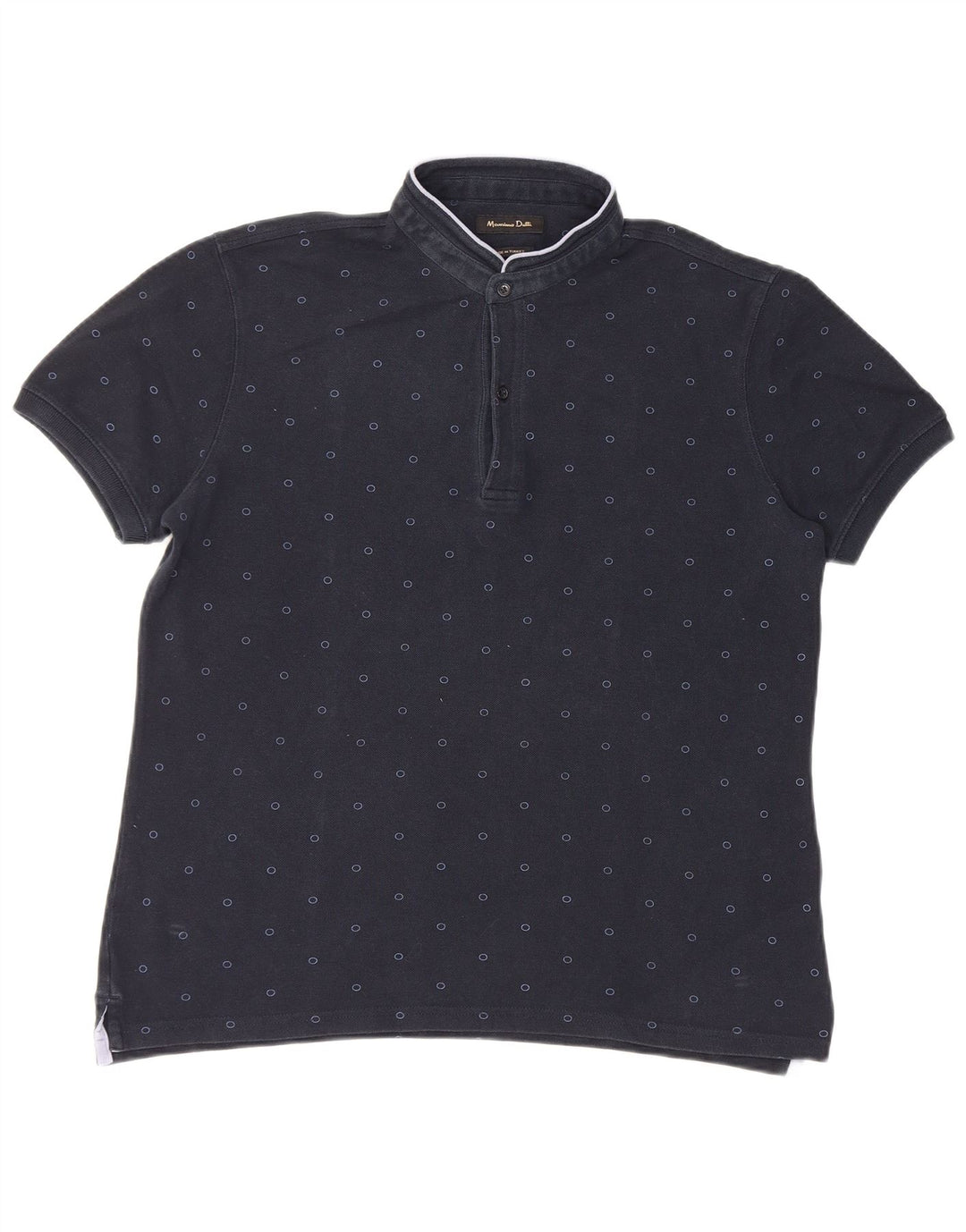 Cămașă polo Massimo Dutti pentru bărbați, mare, bleumarin cu pete