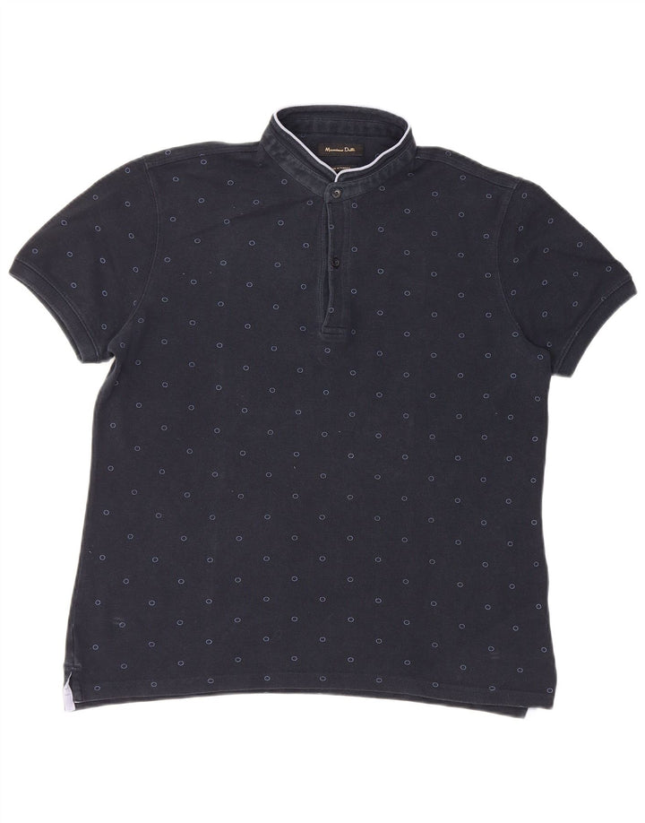 Cămașă polo Massimo Dutti pentru bărbați, mare, bleumarin cu pete