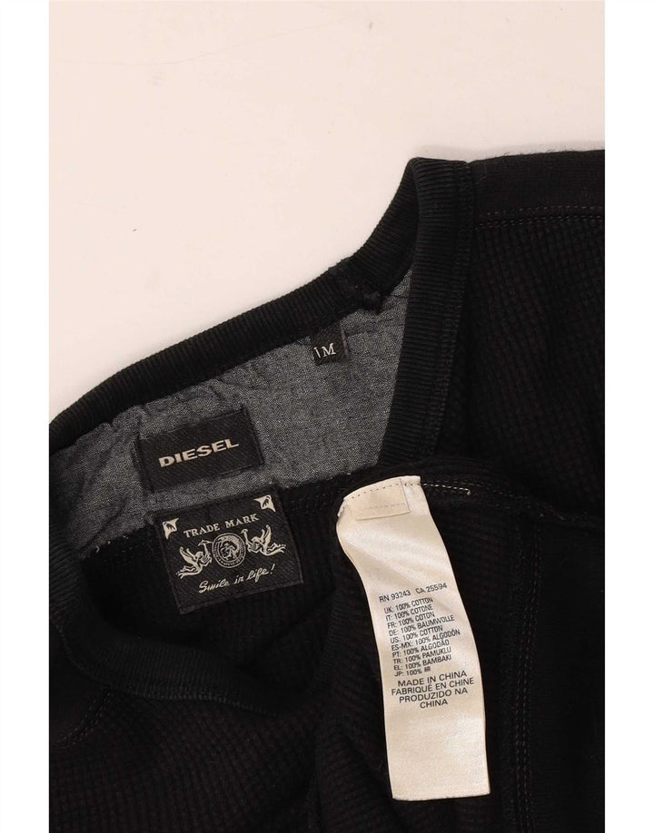 Pulover Diesel pentru bărbați, bumbac mediu negru