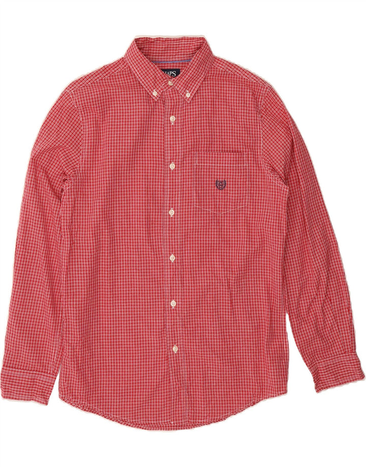 CHAPS Mens Custom Fit Shirt Small Red Check Cotton Vintage Chaps and Second-Hand Chaps from Messina Hembry 