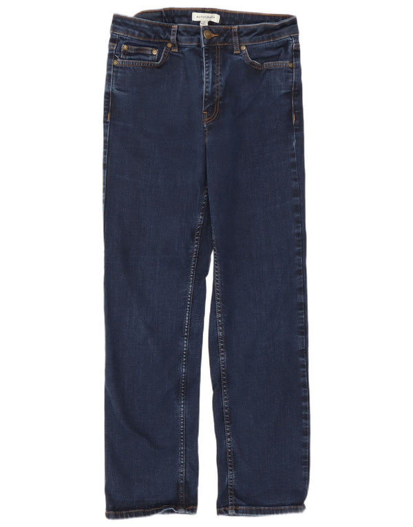 Blugi drepti pentru femei Marks & Spencer UK 12 Medium L30 L27 Bumbac bleumarin