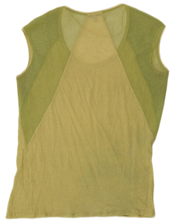 Zara Womens Trafaluc Vest Top UK 14 Medium Yellow Colorblock In