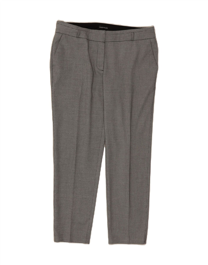 WAREHOUSE Womens Slim Chino Trousers UK 14 Medium W34 L28 Grey Check Vintage Warehouse and Second-Hand Warehouse from Messina Hembry 
