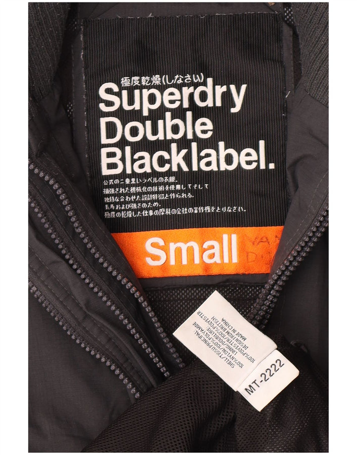 Jachetă de ploaie grafică Superdry pentru femei UK 10 Small Gri Nylon