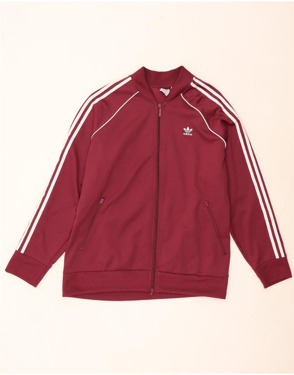 Jachetă de top pentru trening Adidas pentru femei UK 28/30 3XL Bumbac Burgundy