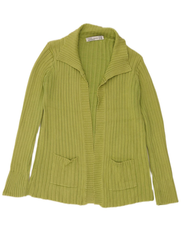 Pulover cardigan deschis pentru femei Zara UK 14, bumbac verde mediu