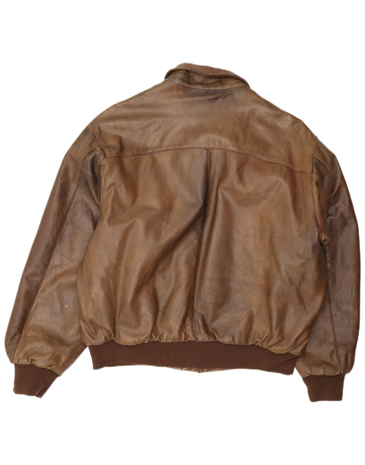 Jachetă din piele pentru bărbați Outback UK 42 XL din piele maro