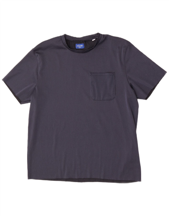 Tricou Jack & Jones pentru bărbați Top 2XL bleumarin poliester cu dungi