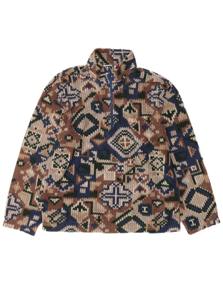 Pulover Fila Bărbați Loose Fit Fleece IT 50 Mediu Multicolor Geometric