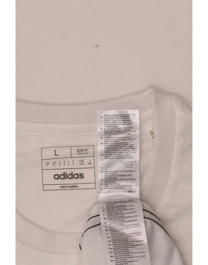 Tricou pentru bărbați Adidas Aeroready Top mare din poliester alb