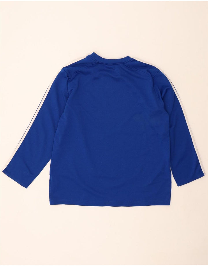 ADIDAS Mens Top Long Sleeve Large Blue Polyester