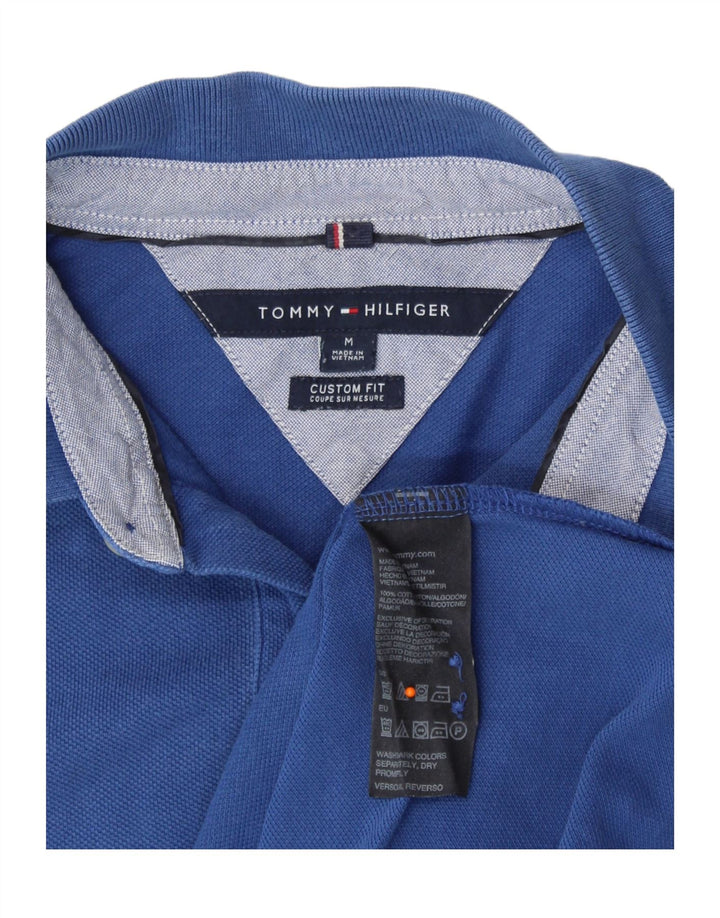 TOMMY HILFIGER Mens Custom Fit Polo Shirt Medium Blue Cotton Vintage Tommy Hilfiger and Second-Hand Tommy Hilfiger from Messina Hembry 