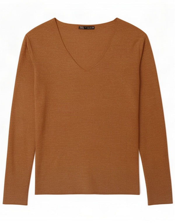 Zara Top pentru femei cu mânecă lungă UK 10 Small Beige