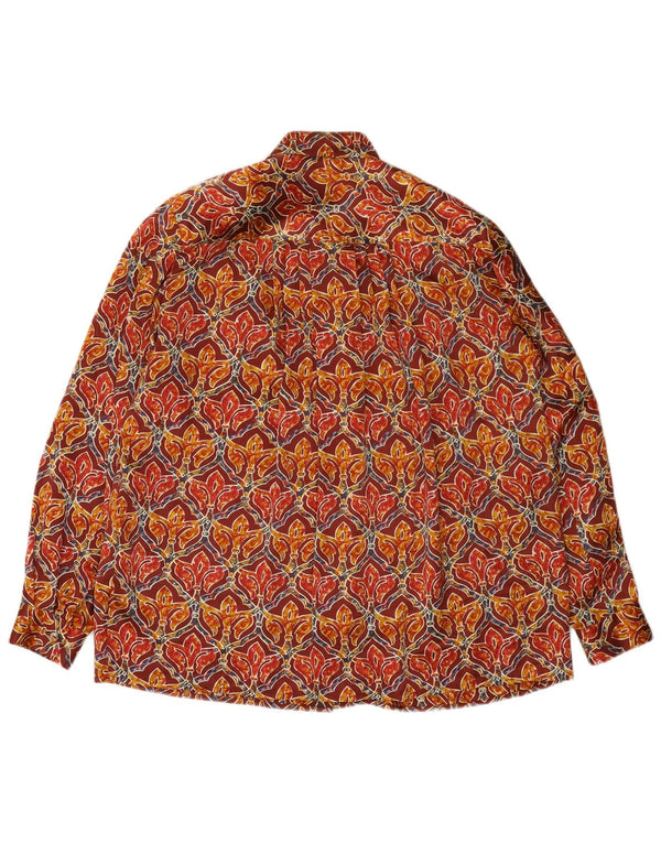 Bluză de cămașă vintage pentru femei UK 18 XL Bordeaux Mătase