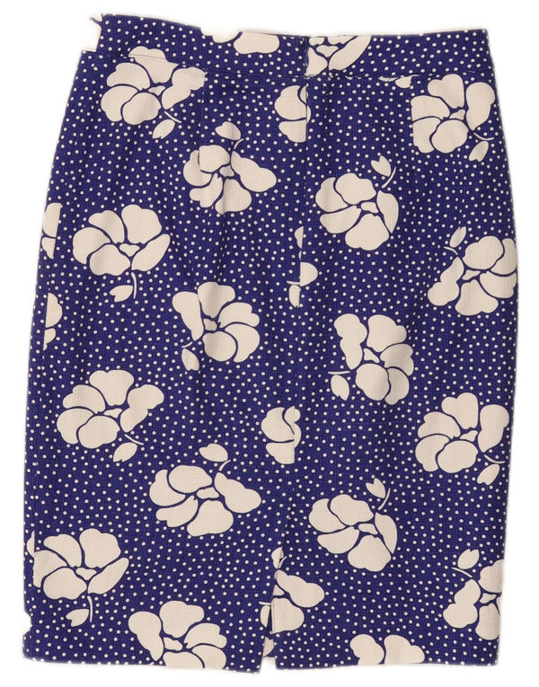 Fusta dreaptă Boden pentru femei UK 10 Small W30 Blue Floral Bumbac