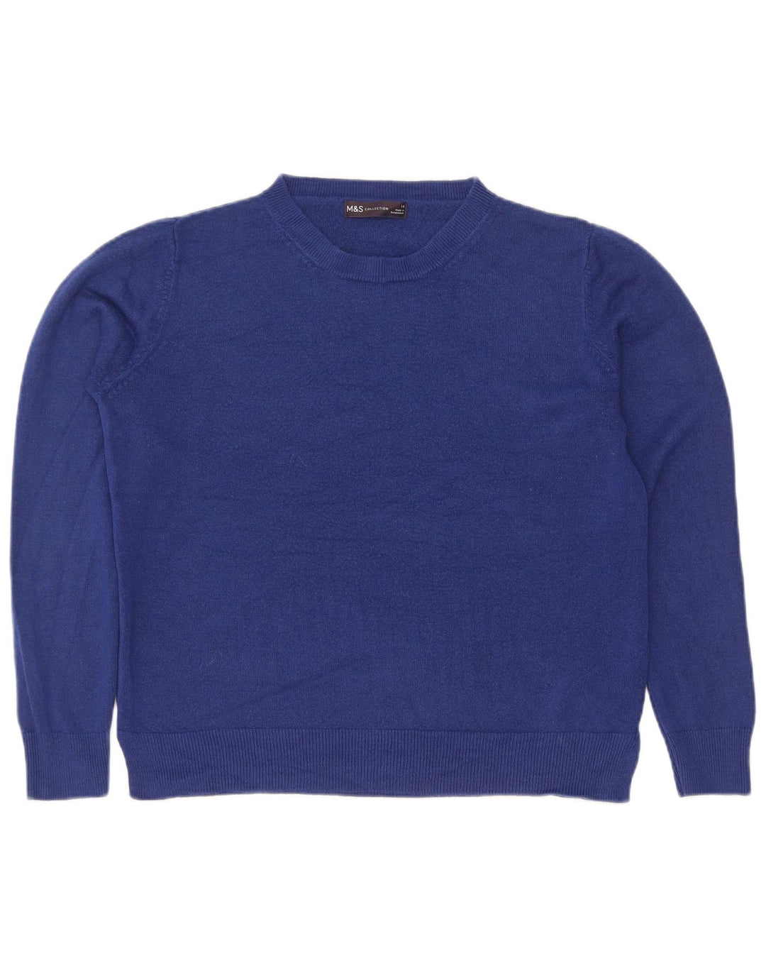 Pulover pentru femei Marks & Spencer cu decolteu triplu UK 14 Medium Blue Acrylic