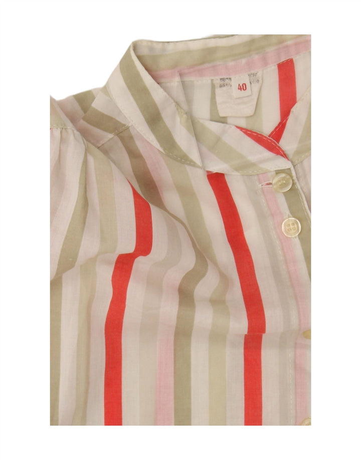 VINTAGE Womens Shirt Blouse EU 40 Medium Multicoloured Striped Vintage Vintage and Second-Hand Vintage from Messina Hembry 
