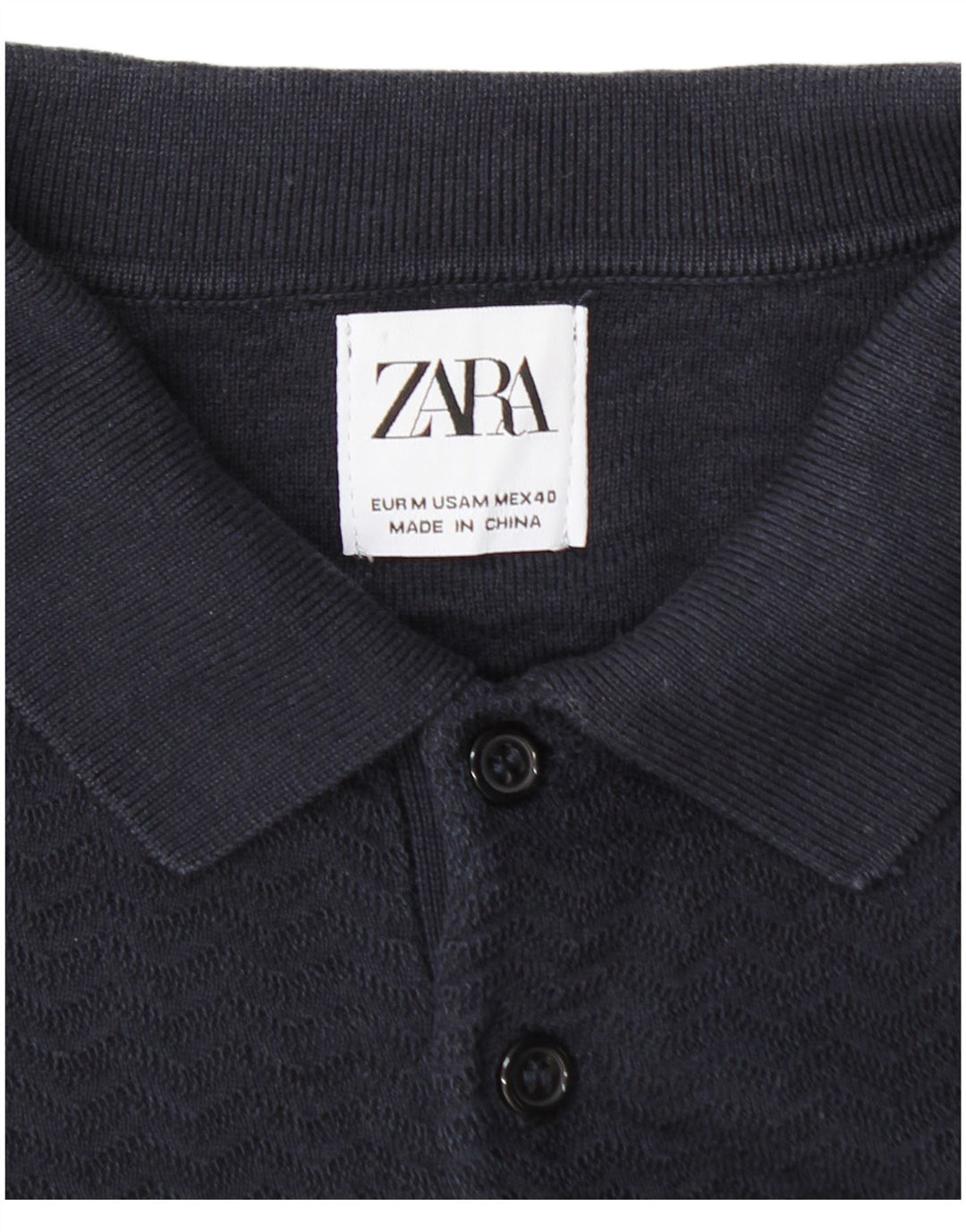 Pulover pentru bărbați Zara, cu gât polo, bleumarin mediu