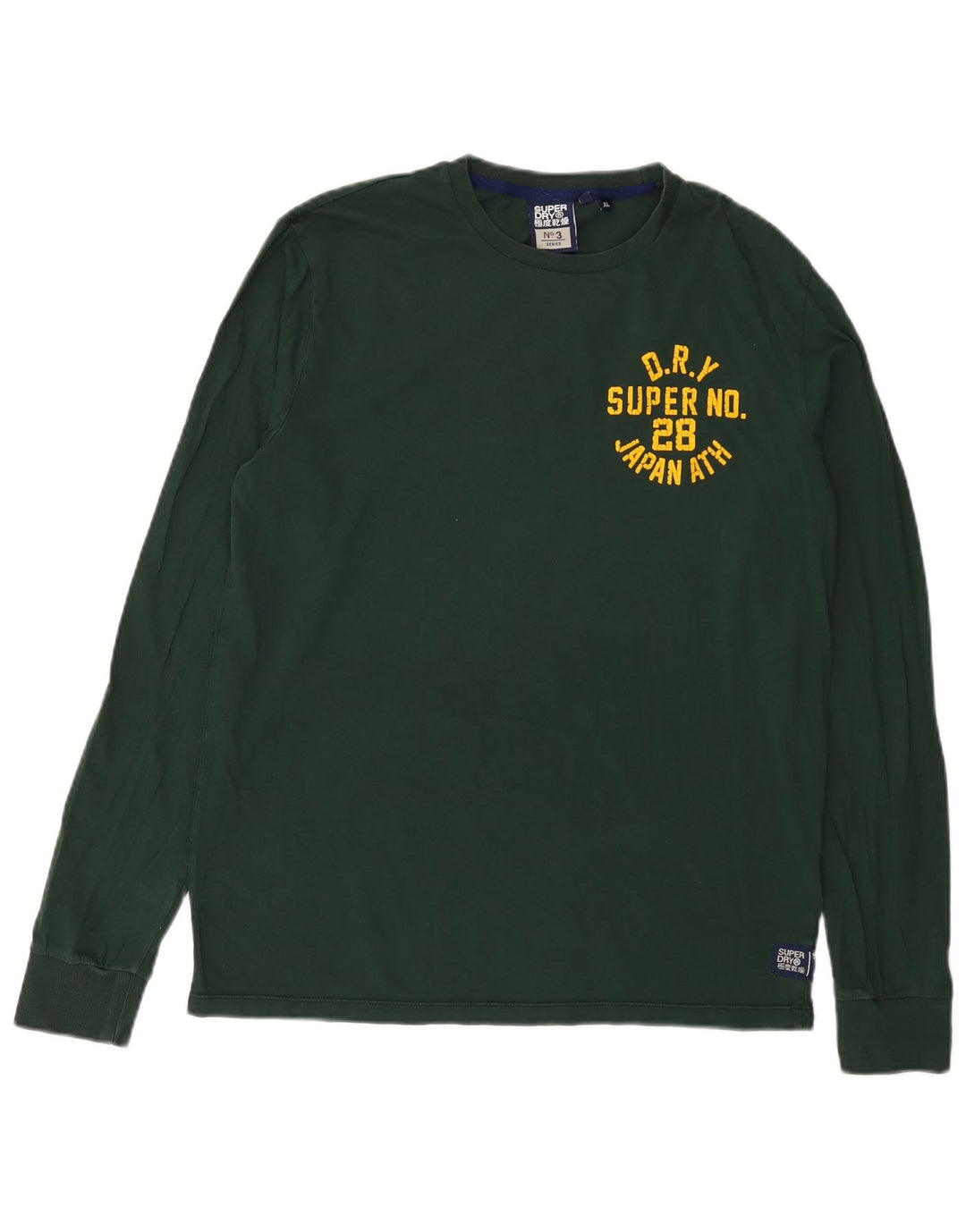 Top grafic pentru bărbați Superdry cu mânecă lungă XL, bumbac verde