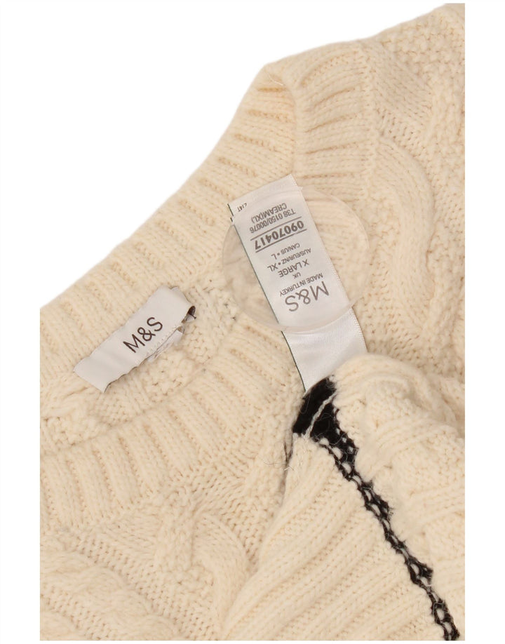 Marks & Spencer Pulover supradimensionat pentru femei cu gâtul turnat UK 18 XL Alb