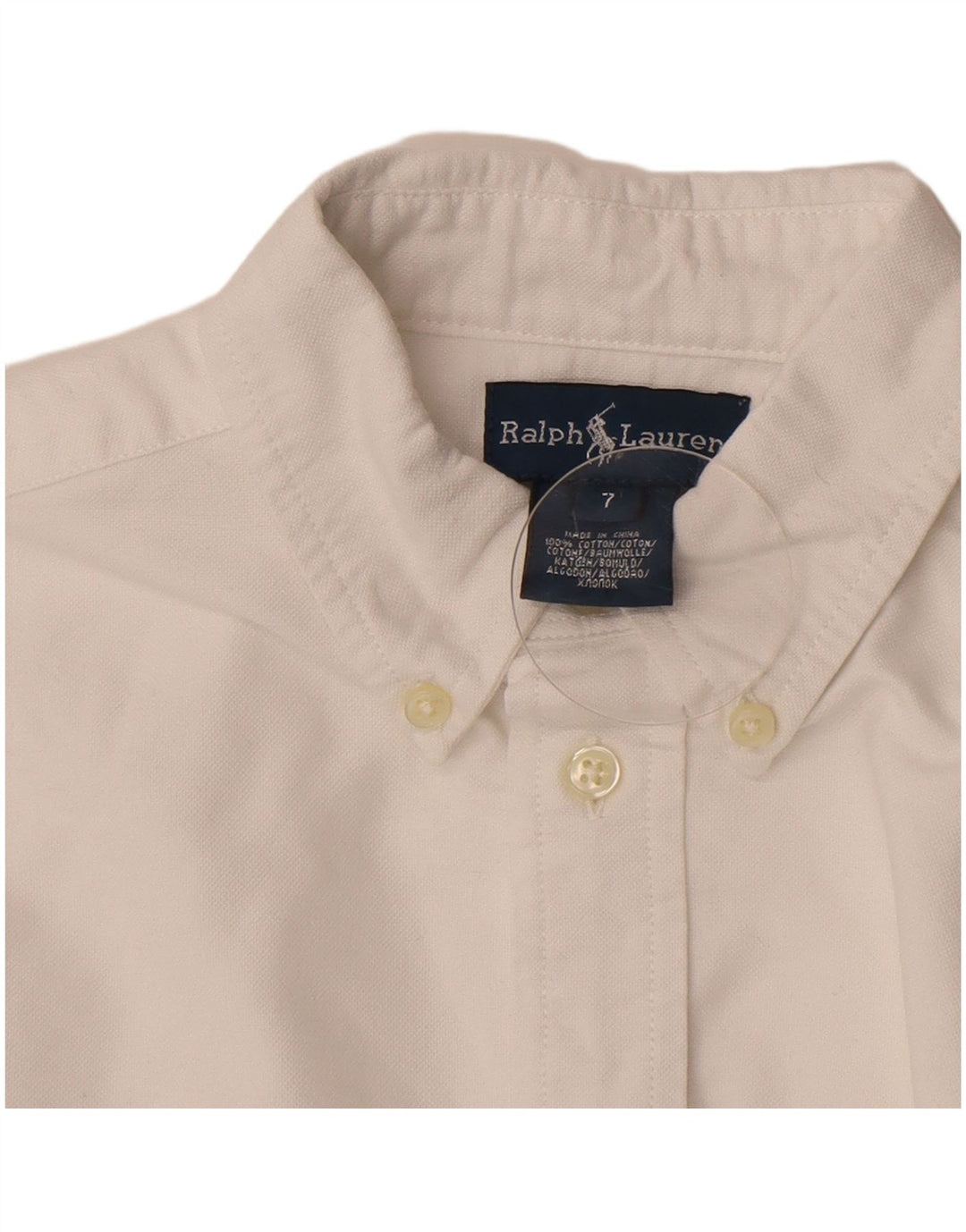 Cămașă Ralph Lauren băieți 6-7 ani bumbac alb