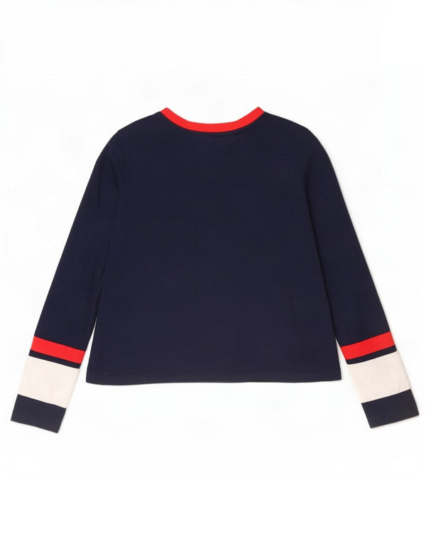 Top pentru femei Tommy Hilfiger cu mânecă lungă UK 12 Medium Bleumarin Colorblock