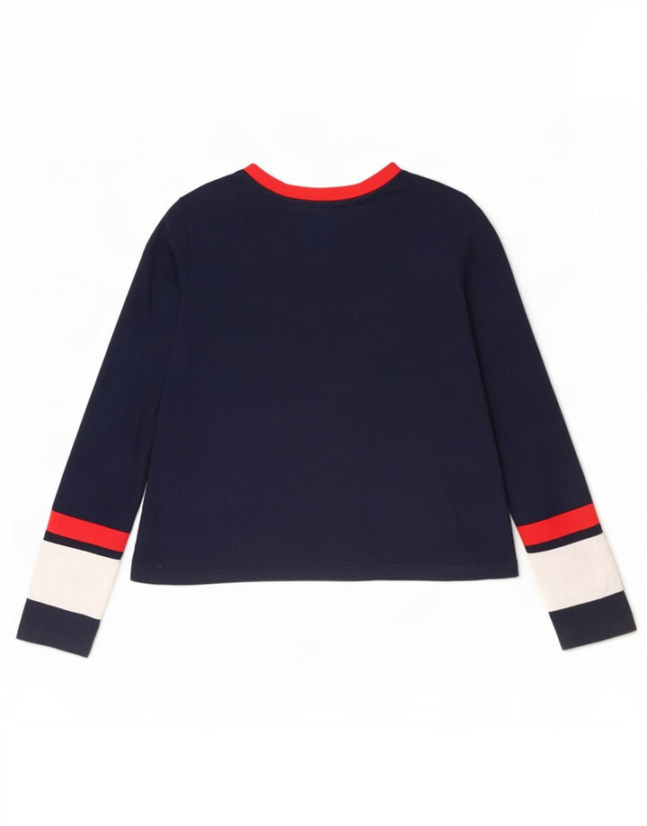 Top pentru femei Tommy Hilfiger cu mânecă lungă UK 12 Medium Bleumarin Colorblock