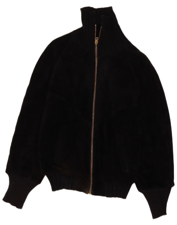 Jachetă din piele Sherpa pentru bărbați vintage IT 44 XS Negru Retro