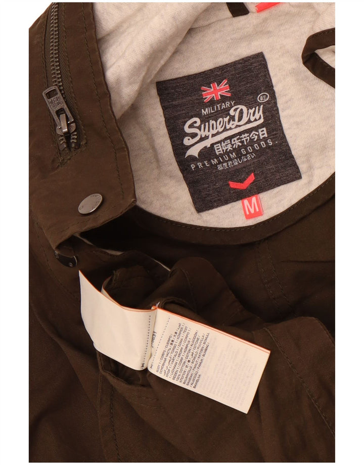Jachetă bomber cu glugă Superdry pentru femei UK 14, bumbac kaki mediu
