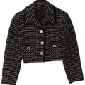 Jachetă vintage pentru femei, cu 3 nasturi, blazer IT 42 Medium Black Check