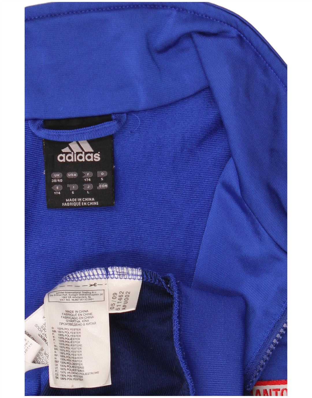 Jachetă de trening grafică ADIDAS pentru bărbați Marea Britanie 38/40, albastru mediu, color block