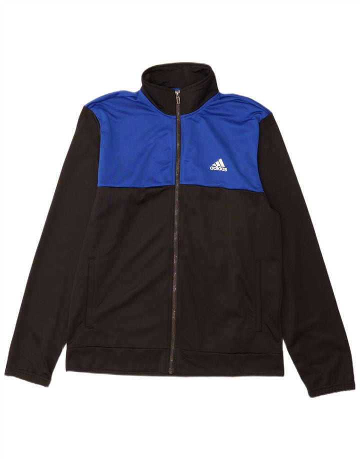 Jachetă de trening Adidas pentru bărbați Marea Britanie 42/44 Poliester mare negru color bloc