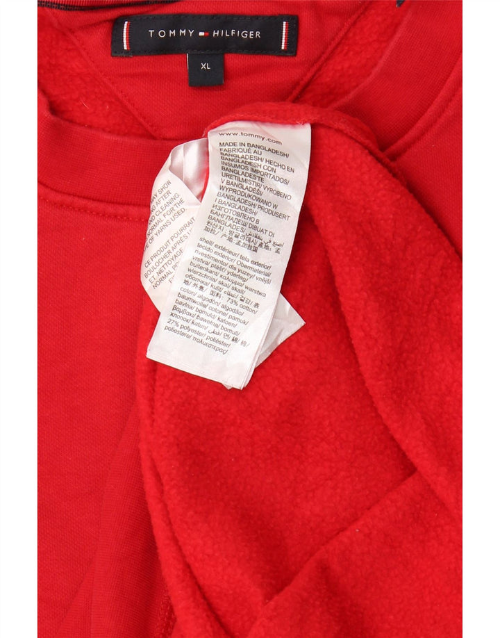 Hanorac pentru bărbați TOMMY HILFIGER Pulover XL bumbac roșu