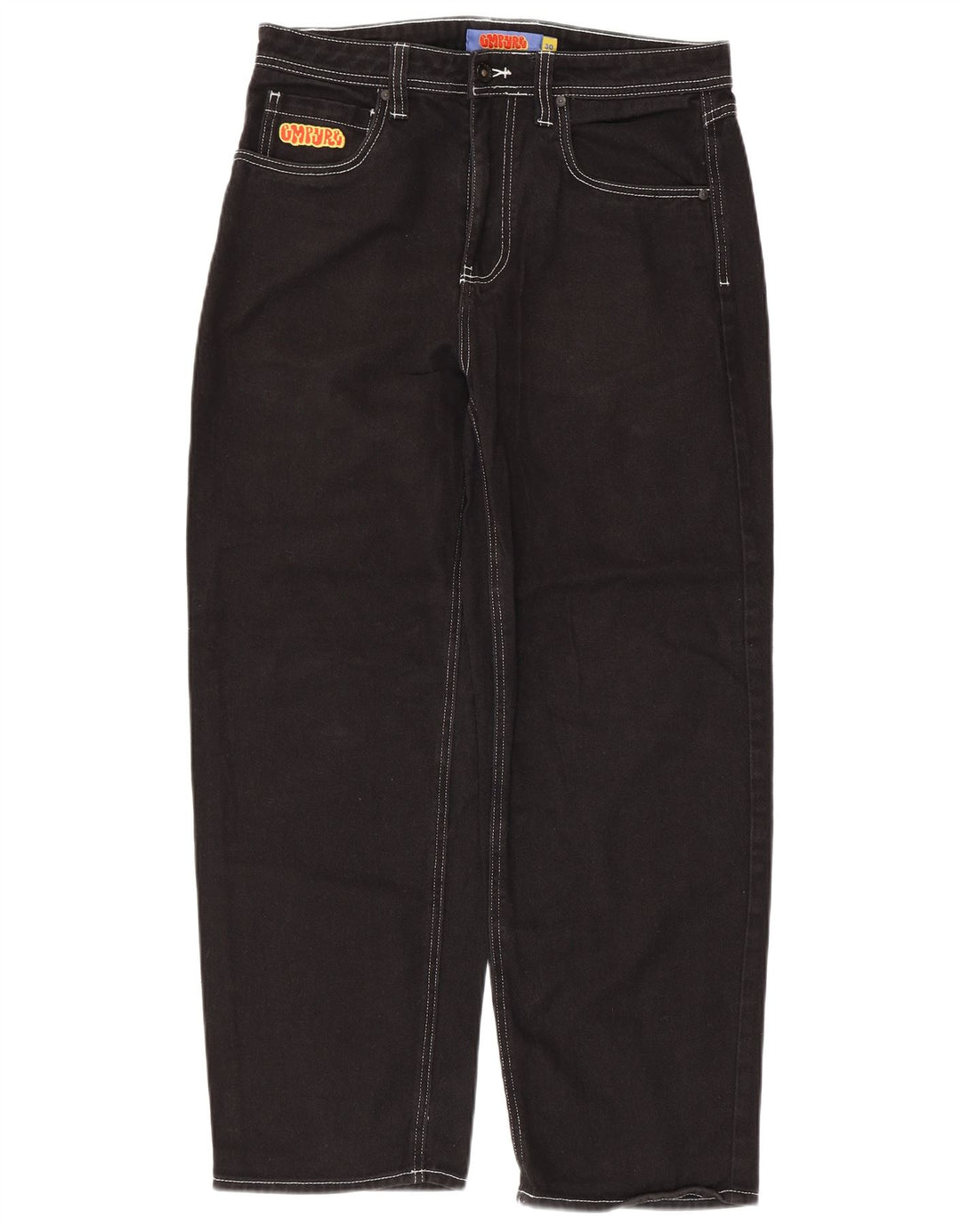 Blugi conici pentru bărbați VINTAGE L30 L28 bumbac negru