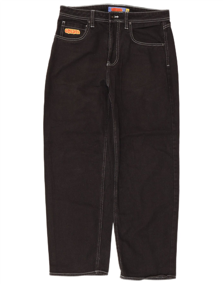 Blugi conici pentru bărbați VINTAGE L30 L28 bumbac negru