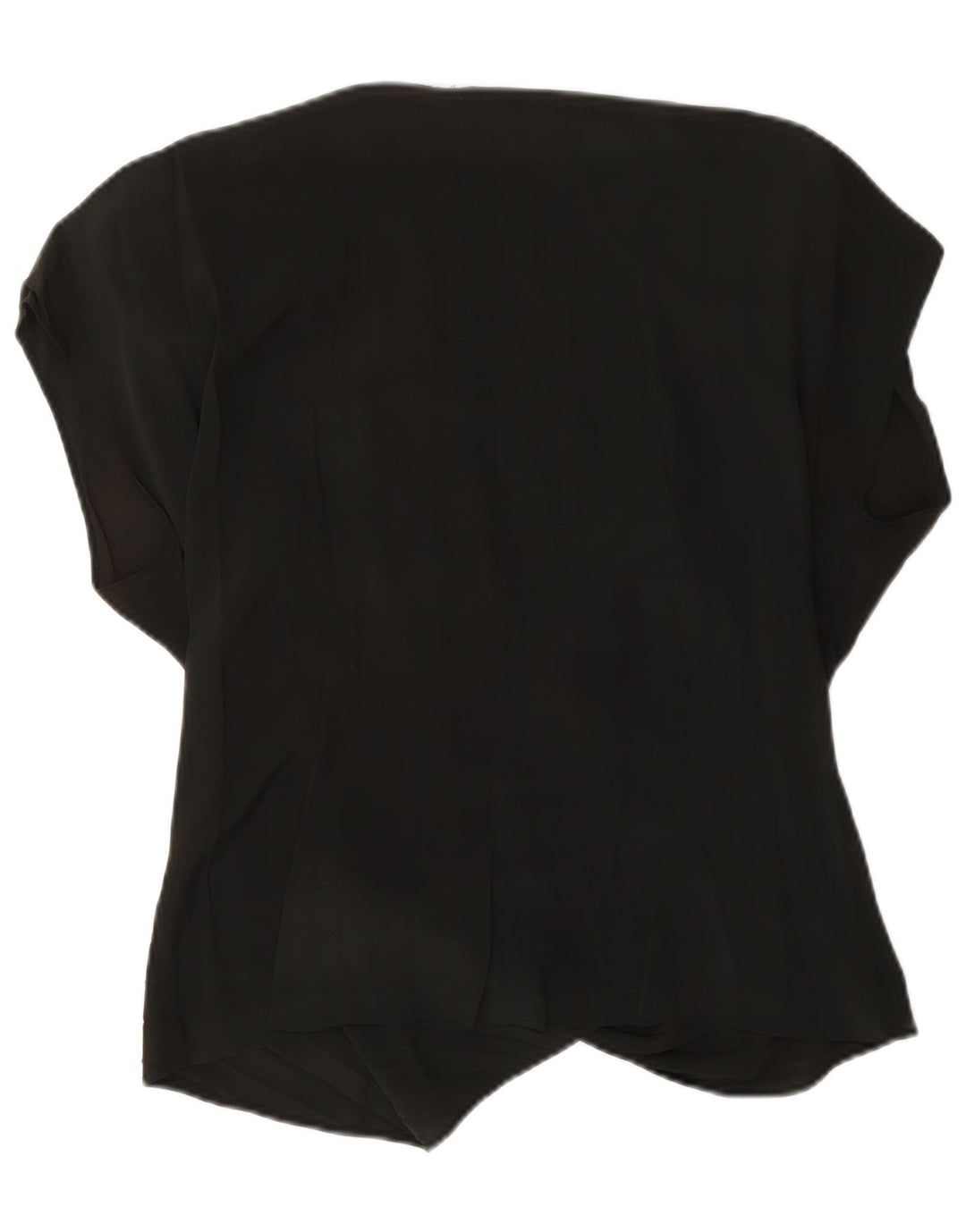 Bluză înfășurată supradimensionată pentru femei Vintage US 4 Small Acetat negru