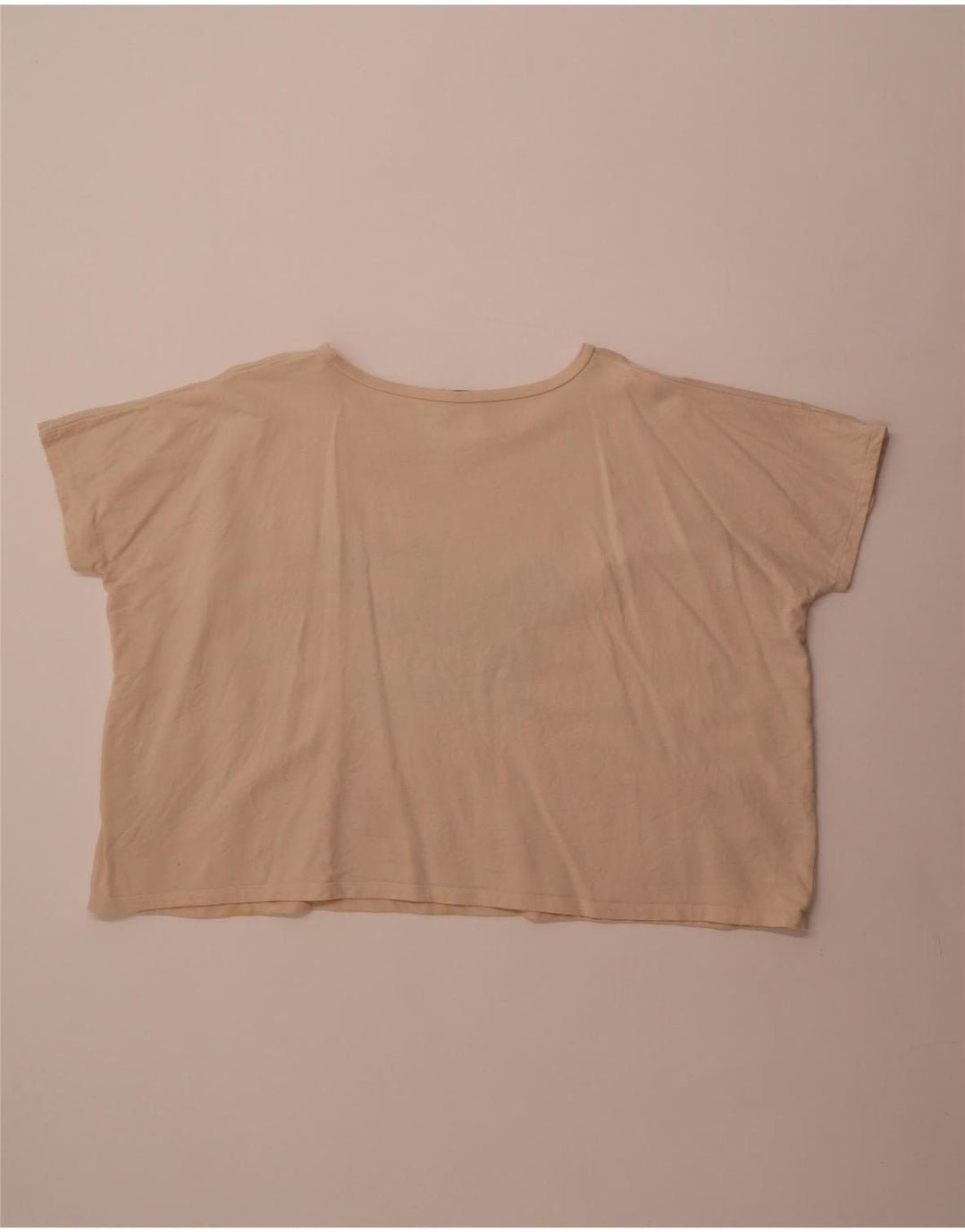 French Connection Tricou grafic Crop pentru femei Top UK 14 Medium Beige Bumbac