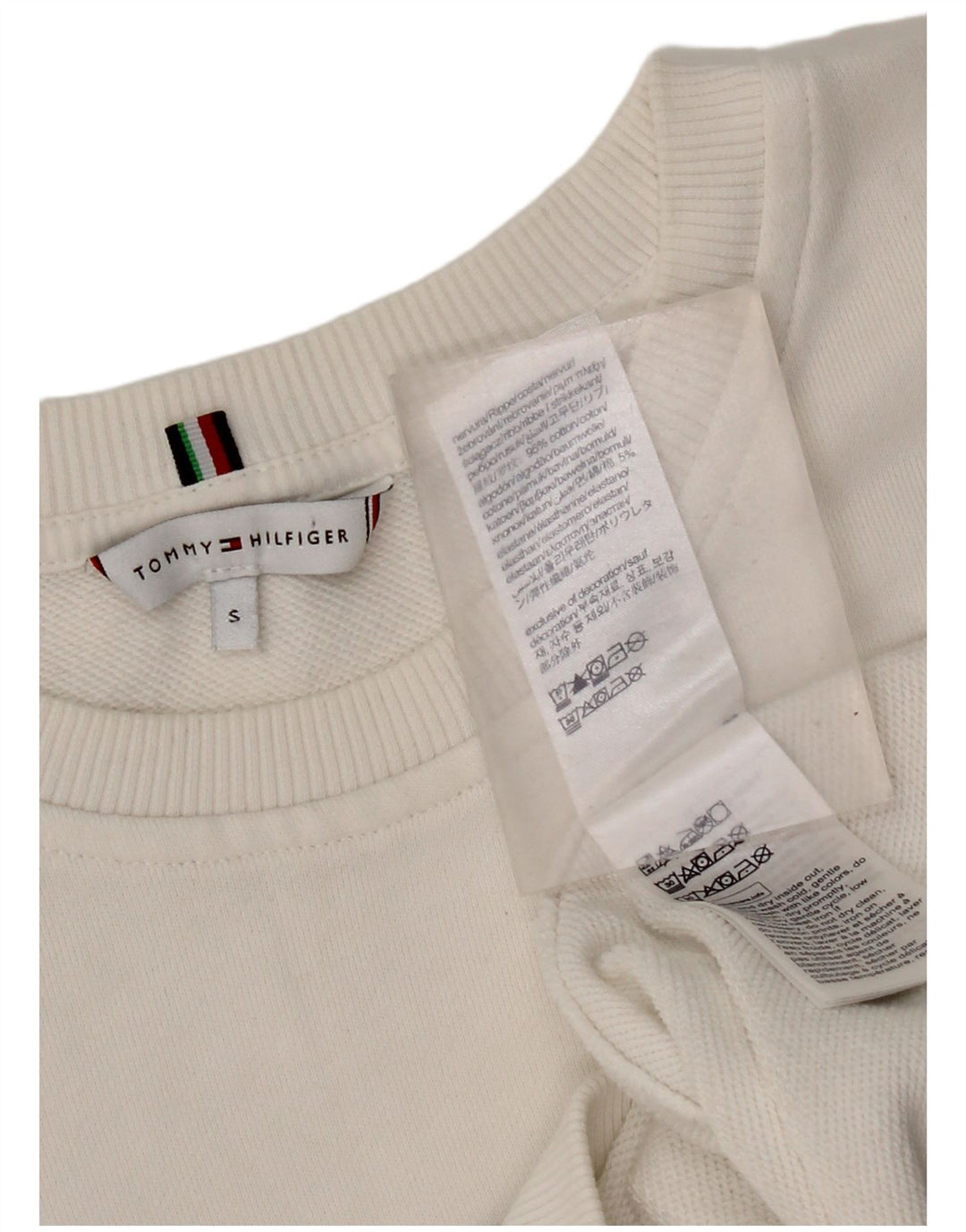 Pulover supradimensionat cu grafic pentru femei Tommy Hilfiger UK 10 Small White