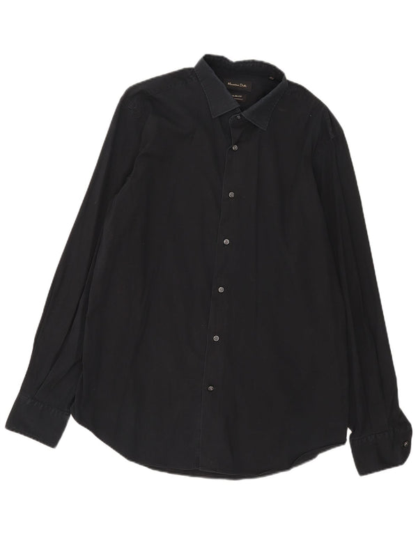 Cămașă Massimo Dutti Slim Fit XL Negru pentru bărbați