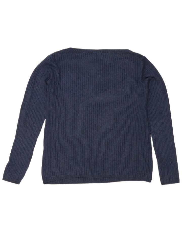Pulover pentru femei Marks & Spencer cu decolteu cu barca UK 12 Medium Bleumarin