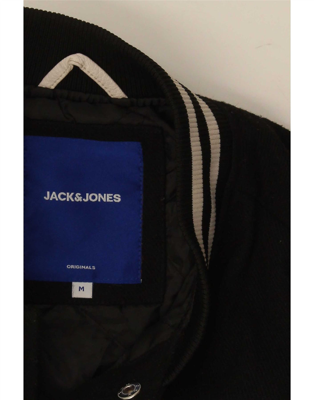 Jack & Jones Jachetă Varsity cu grafică pentru bărbați UK 38 Medium Black Colorblock