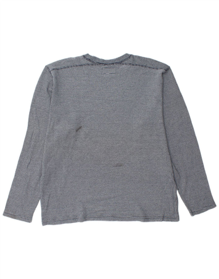 BONOBOS Top pentru bărbați cu mânecă lungă XL, albastru, bumbac cu dungi