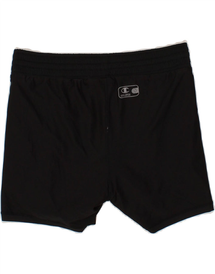 CHAMPION Womens Sport Shorts UK 14 Large  Black Vintage Champion and Second-Hand Champion from Messina Hembry 