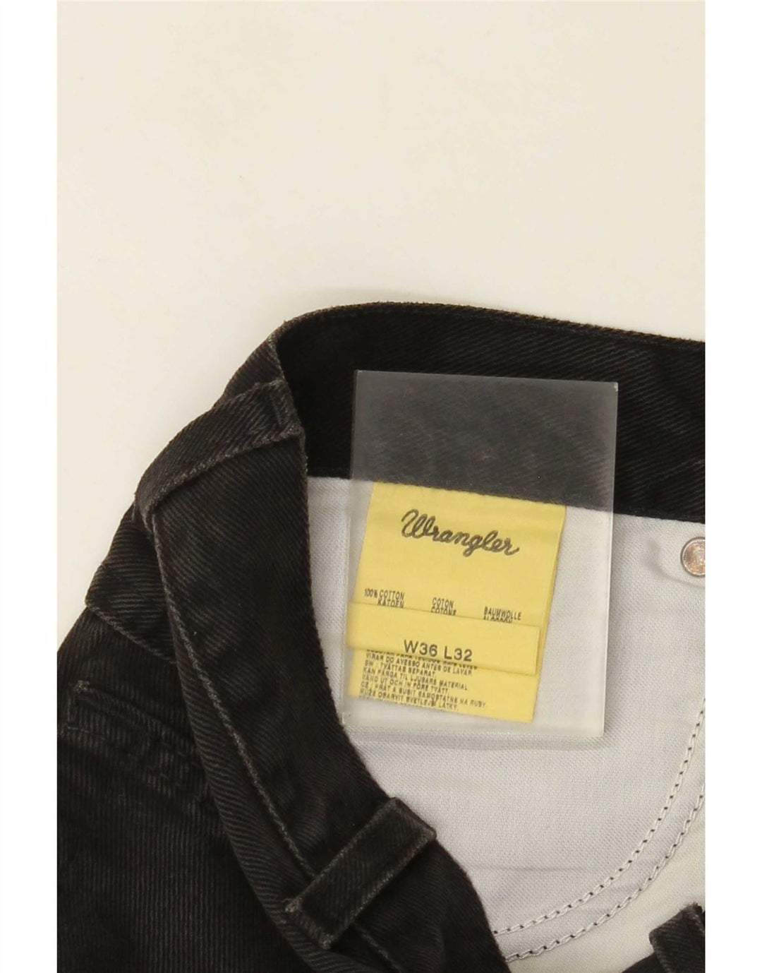 Blugi drepti pentru bărbați Wrangler W36 L32 bumbac negru