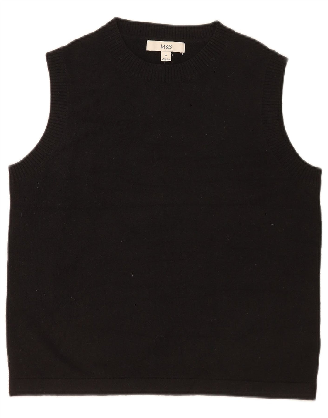 Marks & Spencer Womens Vest Tank Top UK 14 Medium Black Poliester
