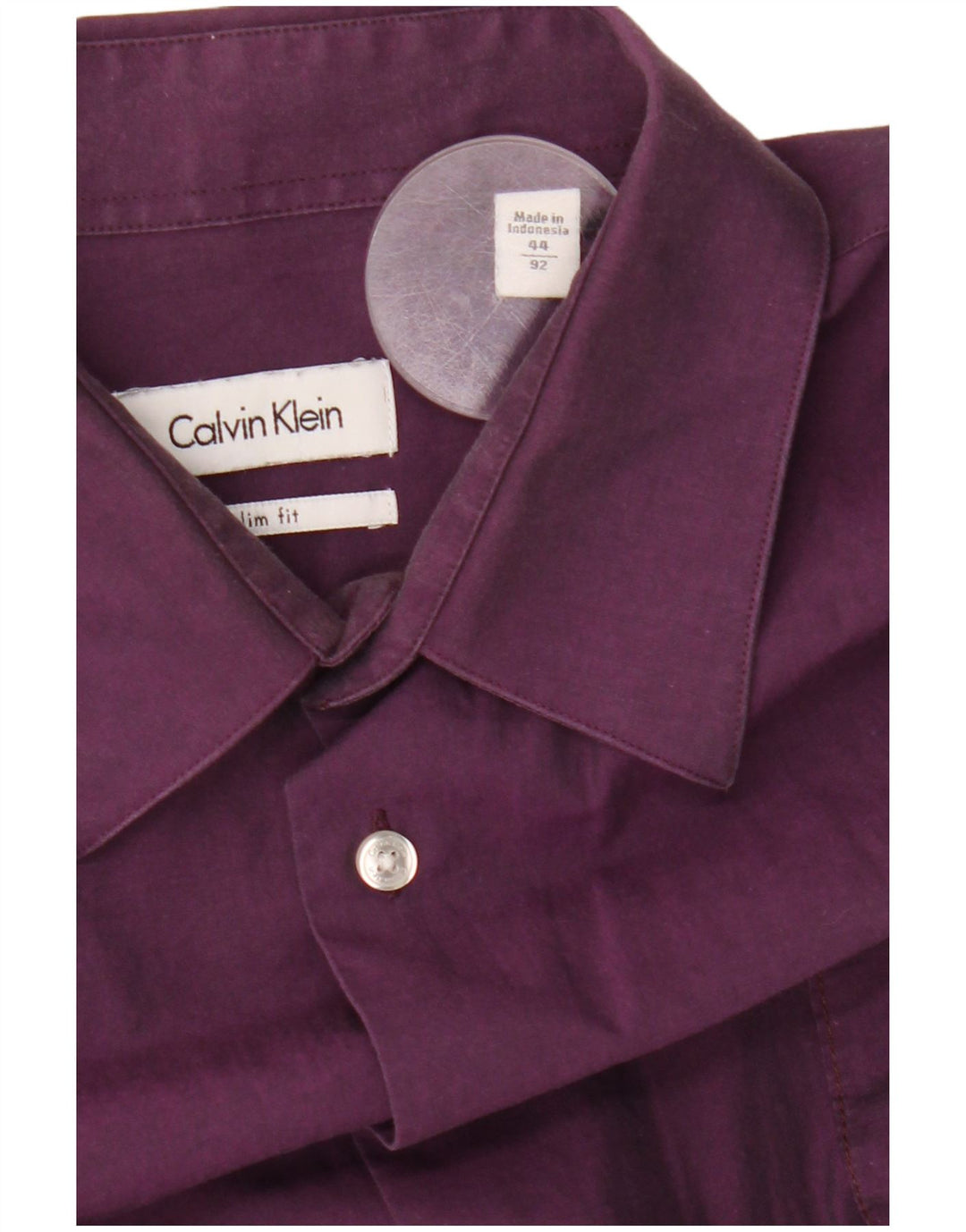Cămașă pentru bărbați CALVIN KLEIN Slim Fit Mărimea 44 XL Bumbac violet