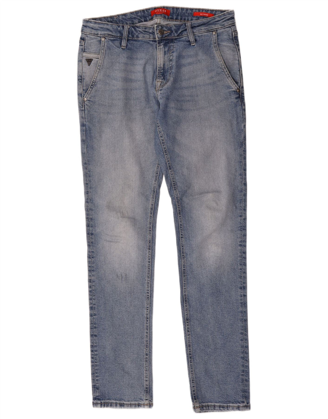 Guess blugi conici subțiri pentru femei W32 L34 poliester albastru