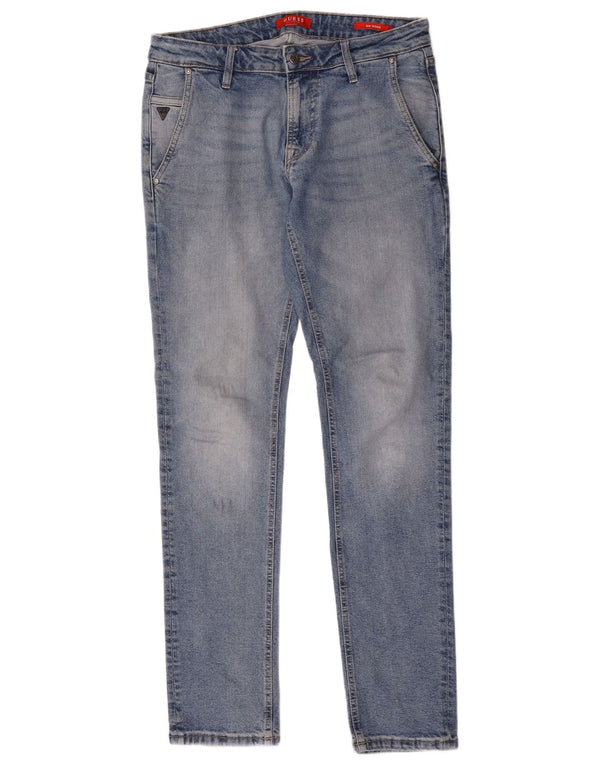 Guess blugi conici subțiri pentru femei W32 L34 poliester albastru